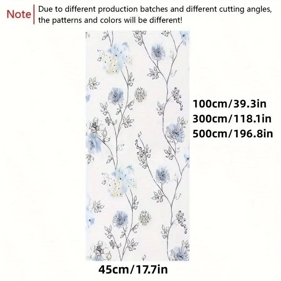 Vintage Blue Floral Peel & Stick Wallpaper – Waterproof Contact Paper Peel & Stick Wallpaper Babs