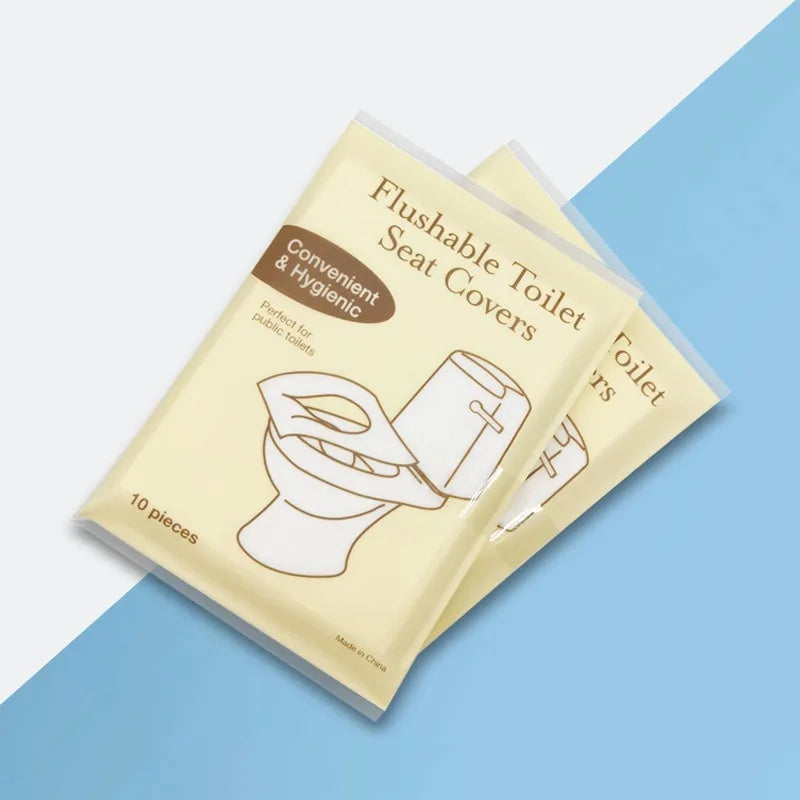 10-Pack Disposable Toilet Seat Covers – Flushable & Travel-Ready Disposable Toilet Cover Babs