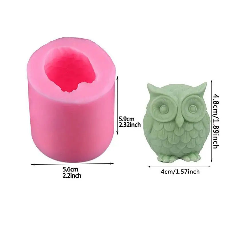 3D Owl Silicone Mold for Candles, Resin & Plaster DIY Crafts Silicone Craft Mold Babs