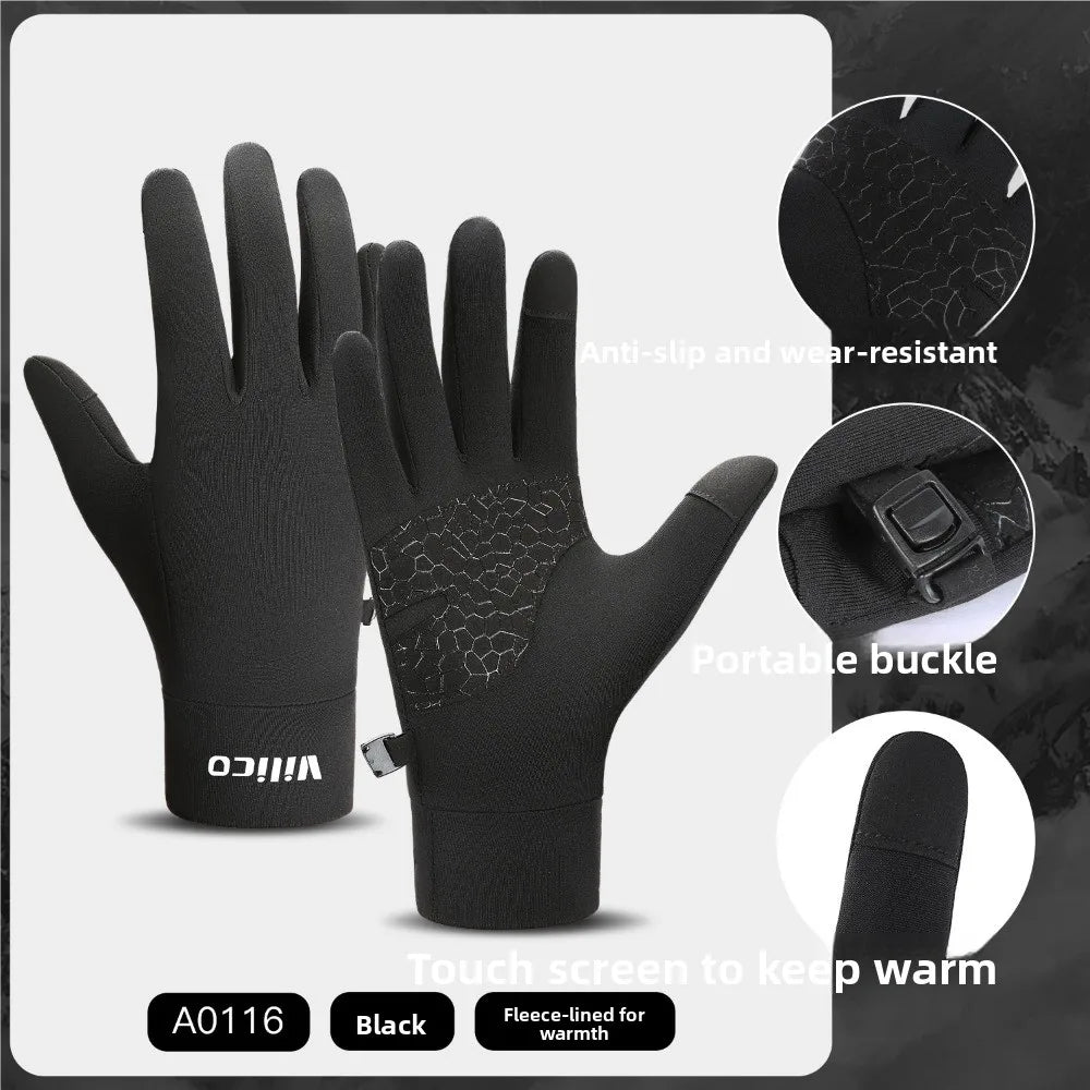 Winter Knit Touchscreen Gloves – Anti-Slip Running & Cycling Winter Sports Gloves Babs black S/M