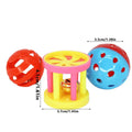 Bird Chew Toy Balls for Parrots, Parakeets & Budgies w/ Bell Bird Cage Toy Babs 1pcs Random Color
