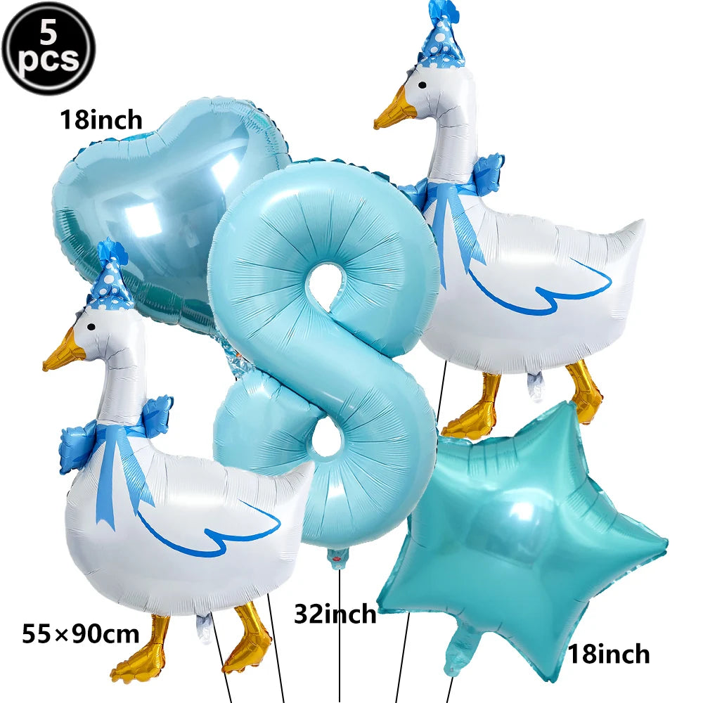 Goose 1st Birthday Foil Balloon Set – Farm Animal Party Decor Birthday Foil Balloon Set Babs Dark Khaki As pictures show