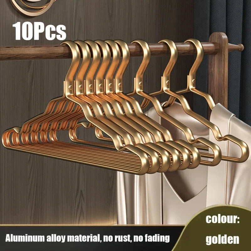 Metal Clothes Hangers – Heavy Duty Aluminum Coat & Dress Hangers Metal Clothes Hangers Babs 10Pcs-Gold