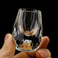 Double-Bottom Gold Foil Glass Cup Set – Elegant Reusable Drinkware Glass Cup Set Babs Gold 1pcs