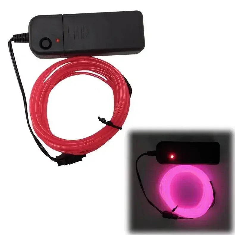 EL Wire Neon LED Glow Cable – DIY Costume, Car & Party Decor EL Wire Glow Cable Babs pink 2m length