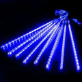 Meteor Shower LED String Lights 8 Tubes – Outdoor Christmas Décor LED Meteor Shower Lights Babs Blue 50cm 8Tubes US Plug