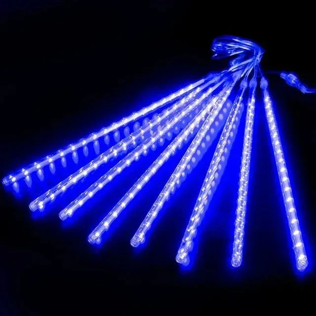 Meteor Shower LED String Lights 8 Tubes – Outdoor Christmas Décor LED Meteor Shower Lights Babs Blue 50cm 8Tubes US Plug