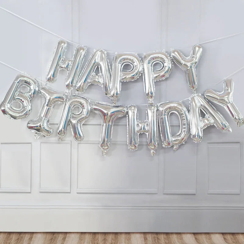 Gradient Rainbow Happy Birthday Foil Letter Balloons Party Decor Foil Letter Balloons Babs Ruby As show