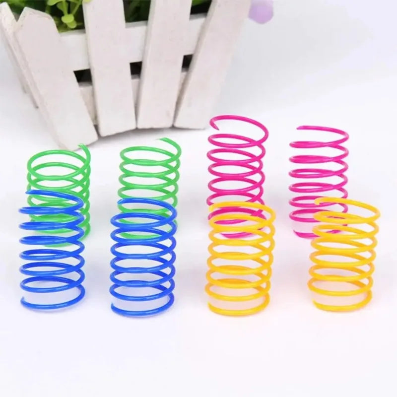 4-Pack Cat Spring Coil Toys – Interactive Kitten Swat & Chase Cat Spring Toy Babs