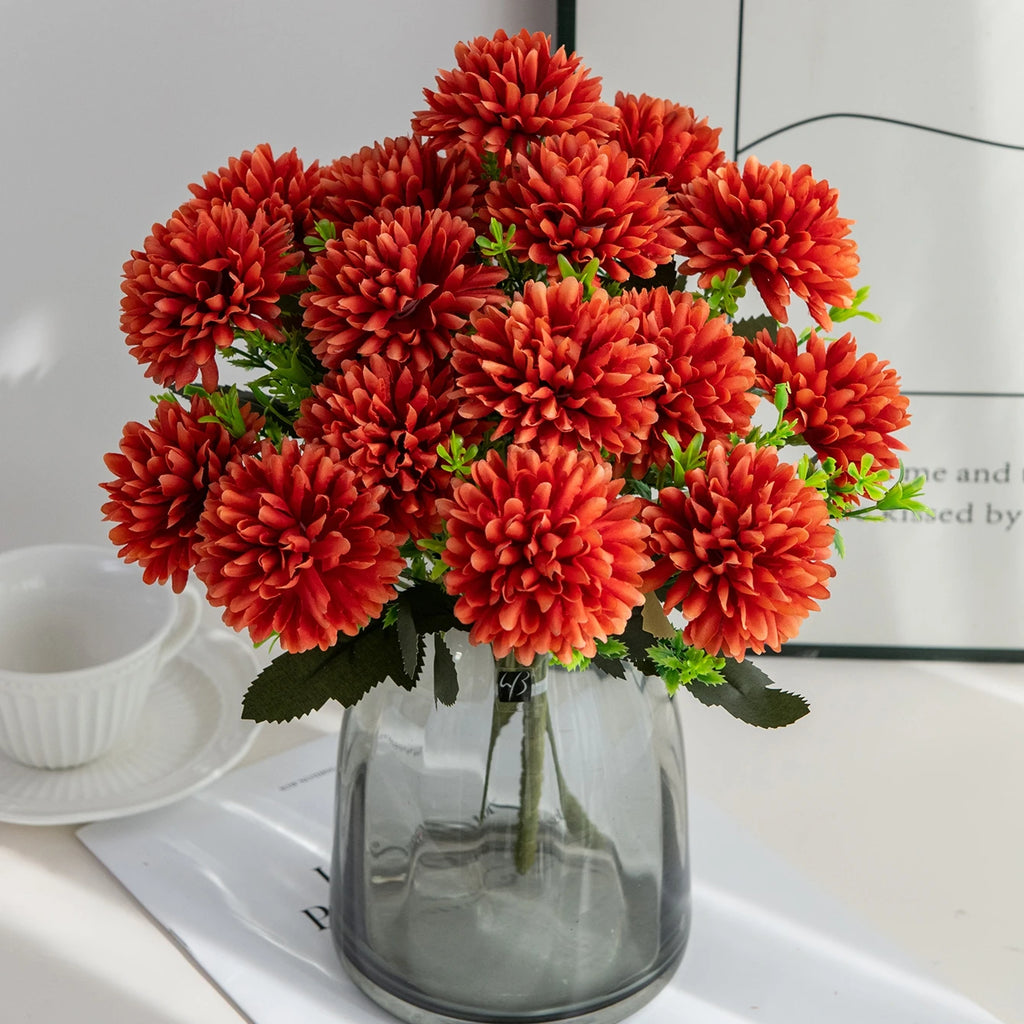 Artificial Silk Chrysanthemum Ball Flowers – Wedding & Home Décor Artificial Silk Flowers Babs