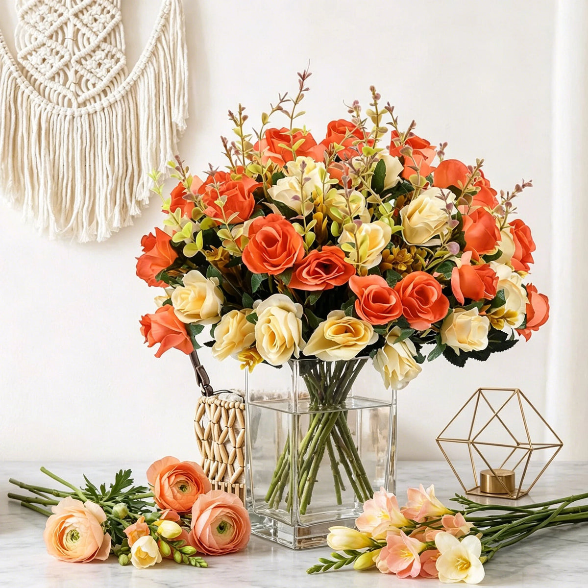 Silk Rose Artificial Flowers – Wedding & Home Décor Bouquet Artificial Silk Flowers Babs