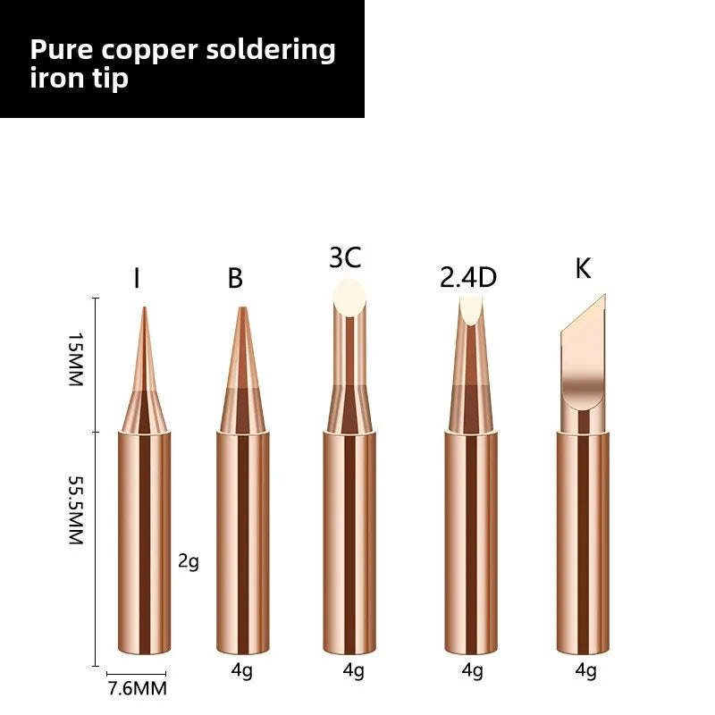 5pcs Lead-Free Soldering Iron Tips Set – I B K Universal Bits Soldering Iron Tips Babs Golden 5pcs