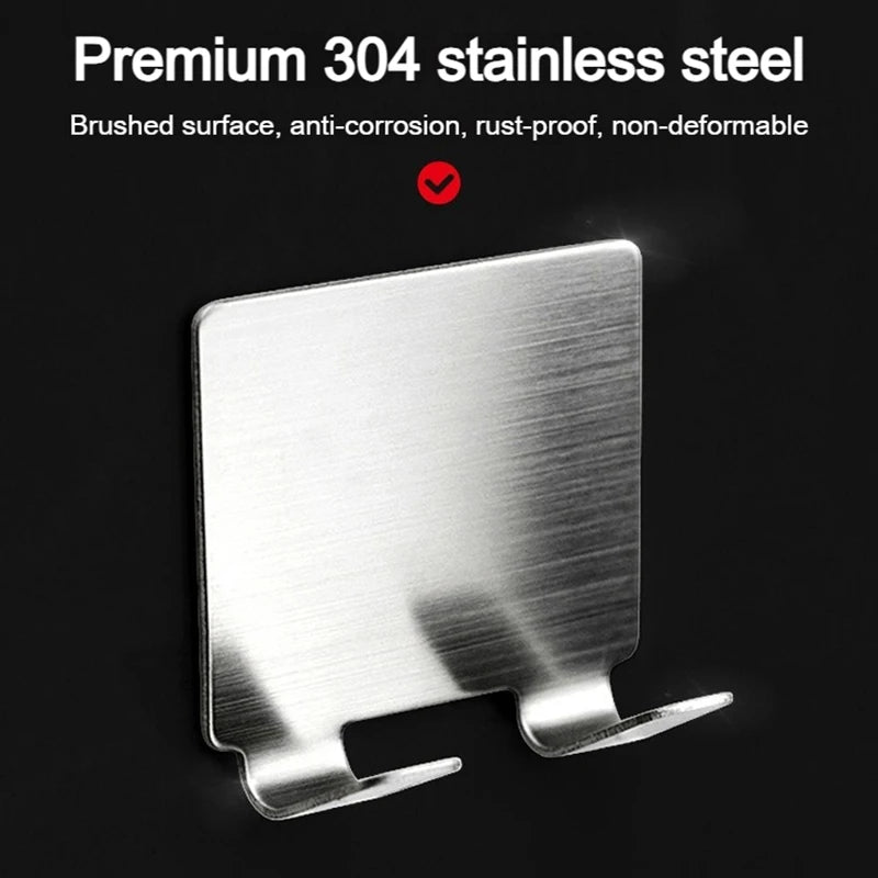 2pcs Stainless Steel Razor Holder Self-Adhesive Bathroom Hook Bathroom Hook Rack Babs