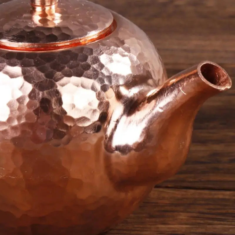 Handmade Red Copper Kung Fu Teapot – 1L Antique Design Copper Teapot Babs