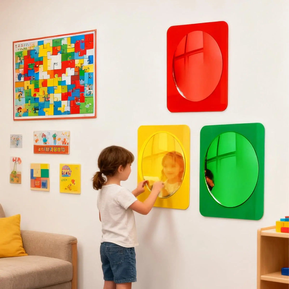 3-Piece Kids Acrylic Bubble Sensory Mirror Set | Tactile Toy Kids Sensory Mirror Babs