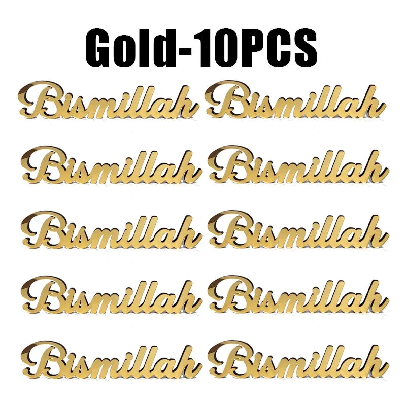 Ramadan Mubarak Gold Crescent Moon Star Desktop Decor Desktop Decoration Babs Gold 10PCS