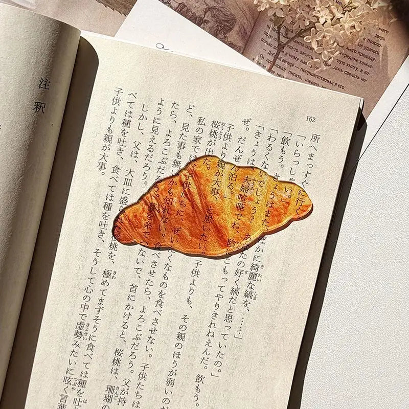 Cute Bread Acrylic Bookmark – Toast & Croissant Gift Acrylic Bookmark Babs