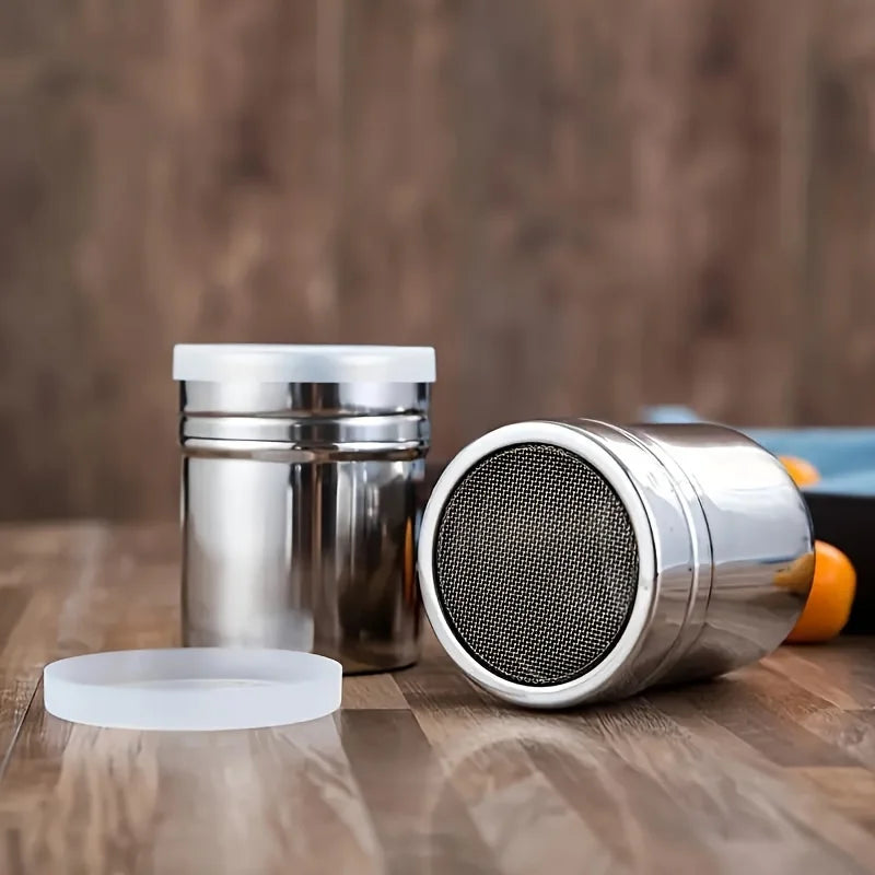 Stainless Steel Sugar & Powder Shaker with Fine Mesh Lid Sugar Powder Shaker Babs