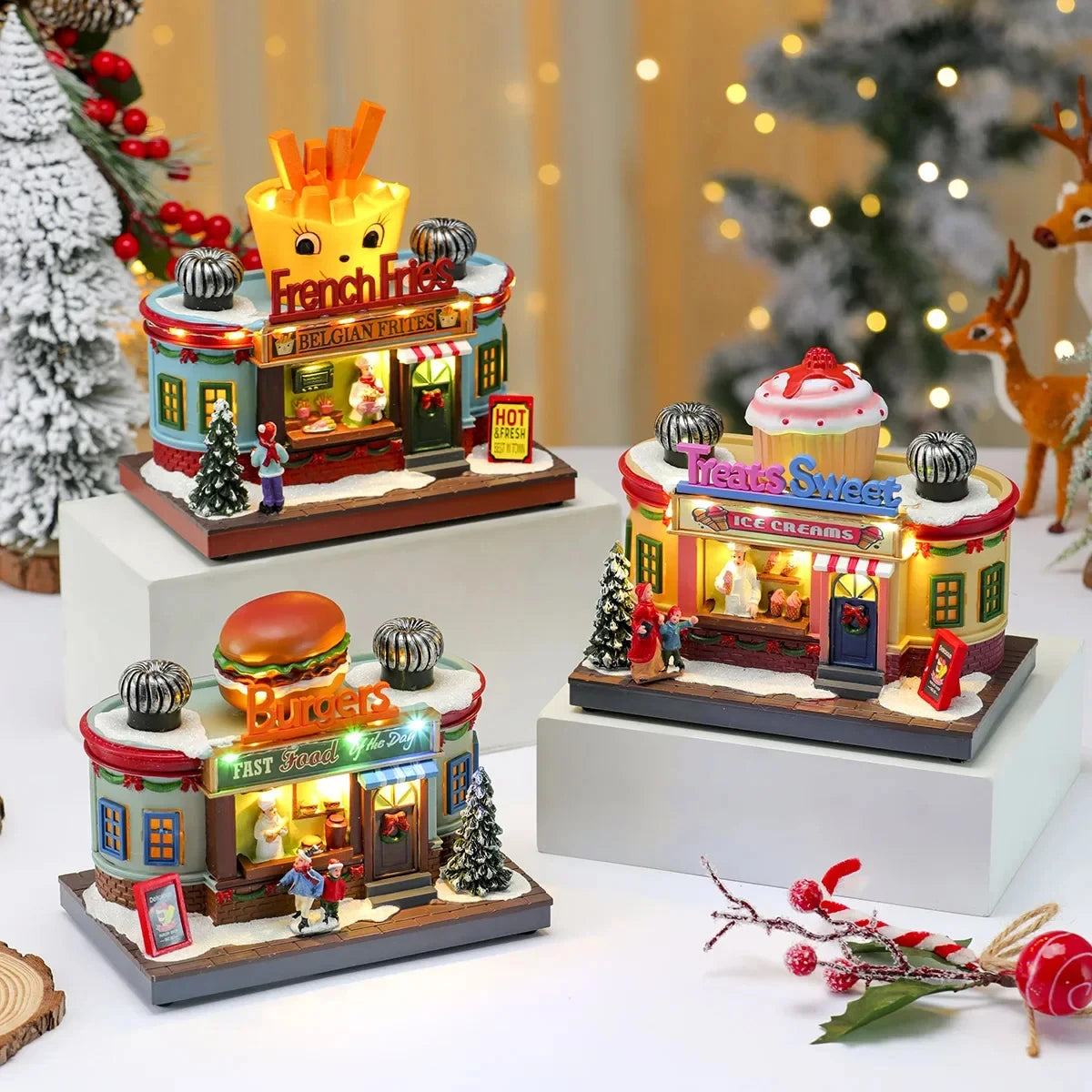 Christmas Rotating Music Box Santa Ornament with Lights & Sound Christmas Music Box Babs