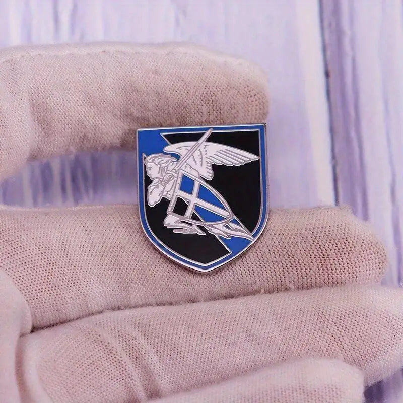 St. Michael Blue Line Enamel Pin – Police Shield Badge Enamel Lapel Pin Babs