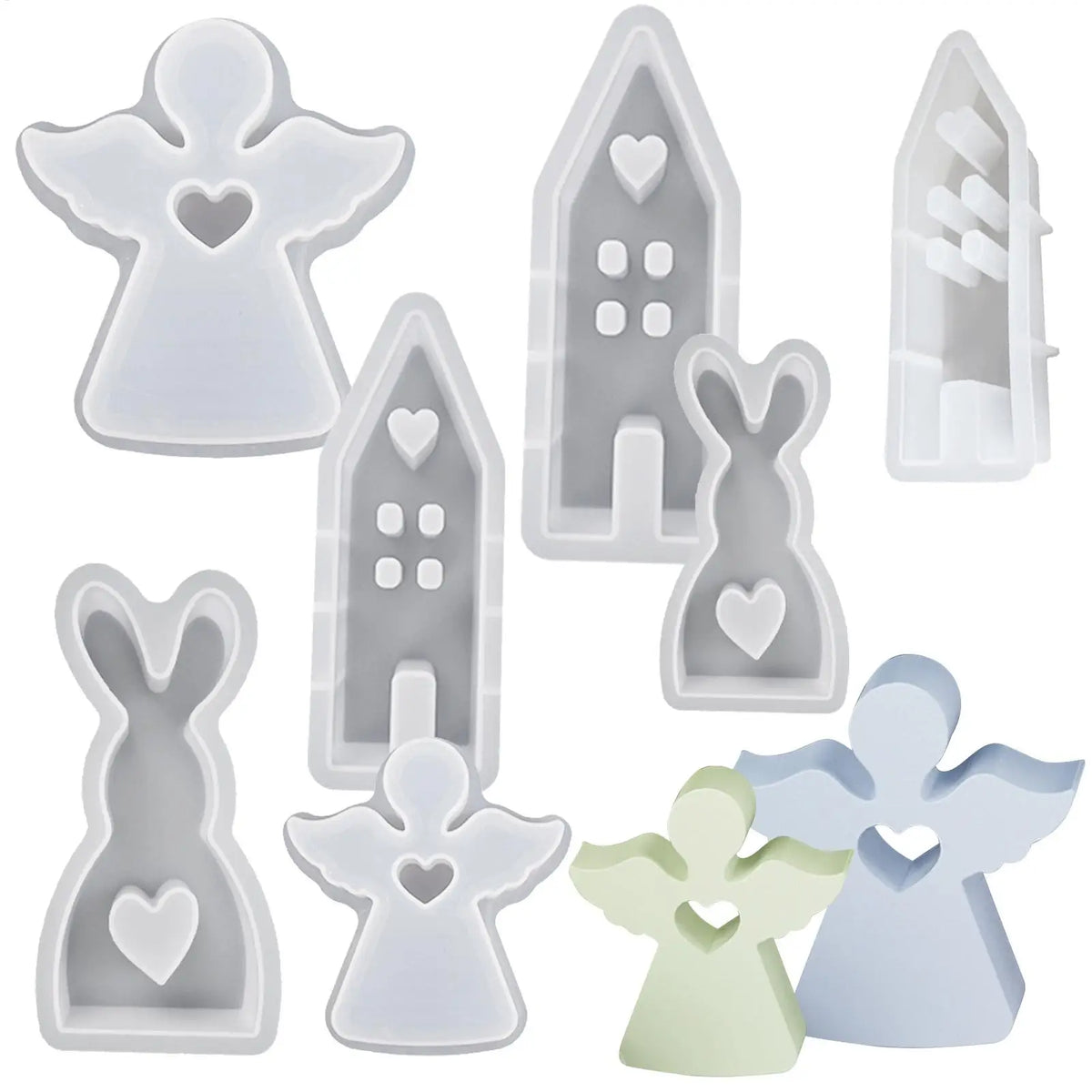 7-Piece Easter Silicone Mold Set – Resin, Candle & Gypsum DIY Silicone Craft Mold Babs