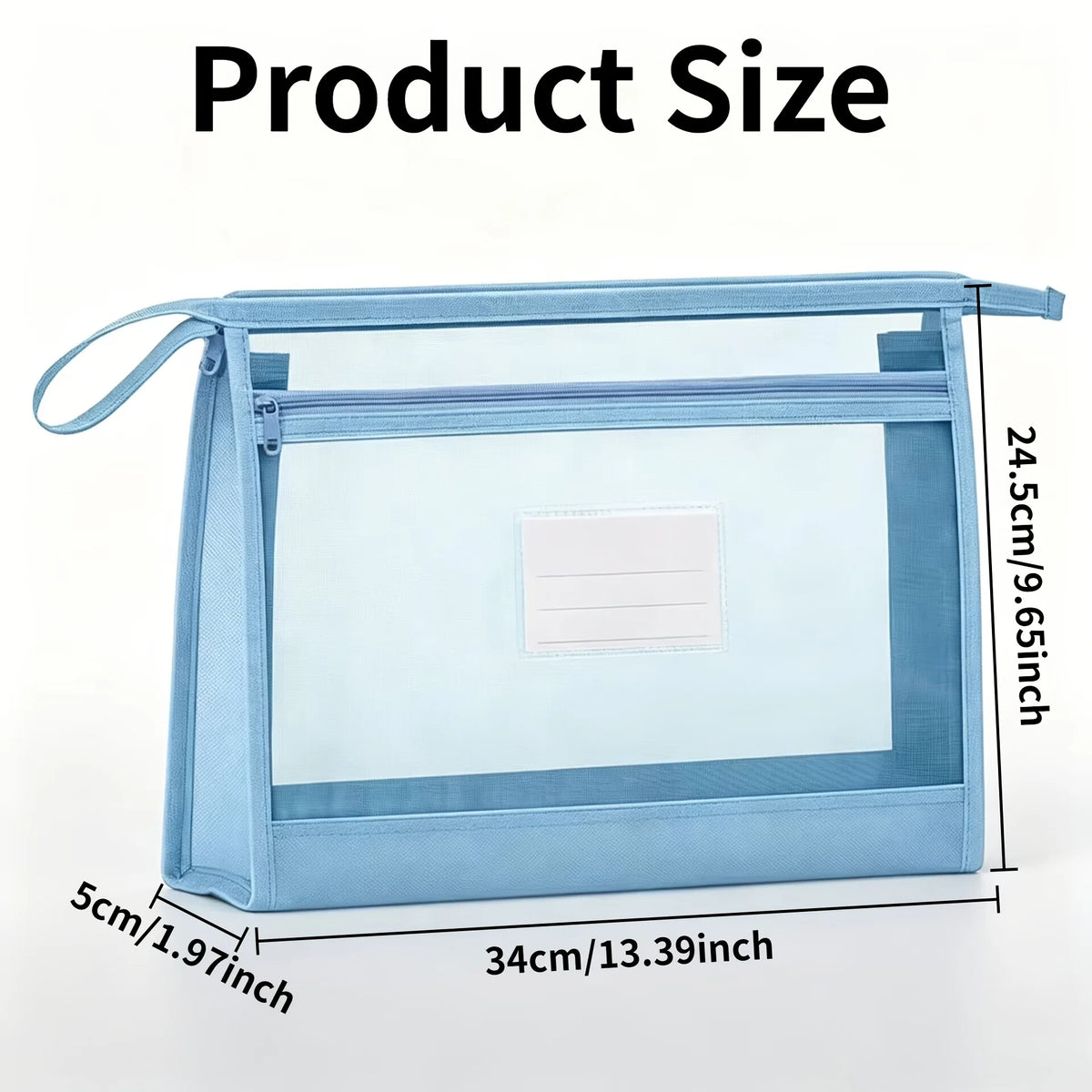A4 Transparent Mesh Zipper File Bag – Large Document Pouch Document File Bag Babs