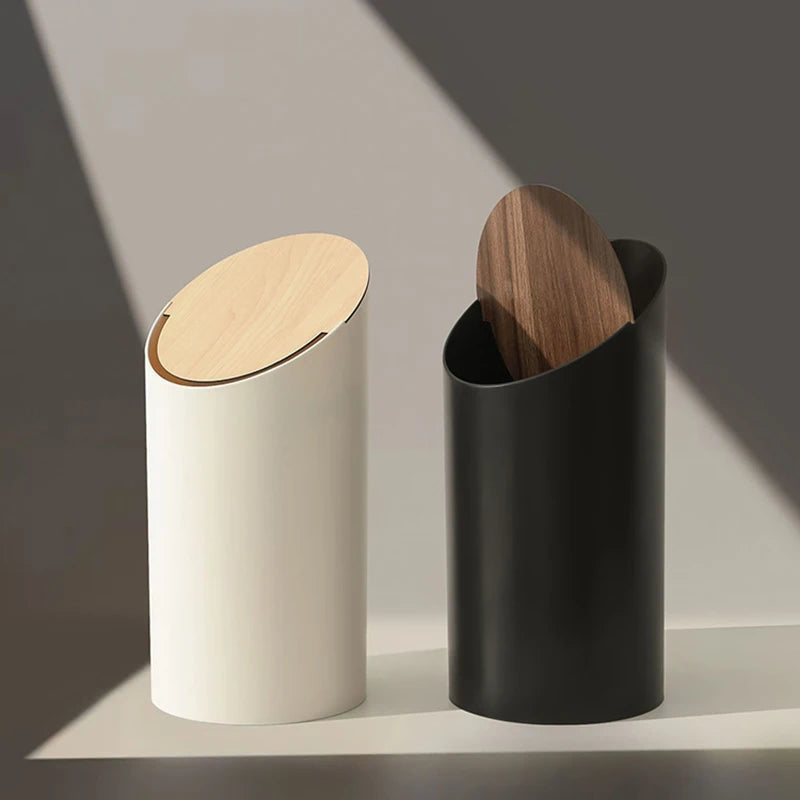 Luxury Round Trash Bin with Lid | Minimalist Wastebasket Luxury Trash Bin Babs