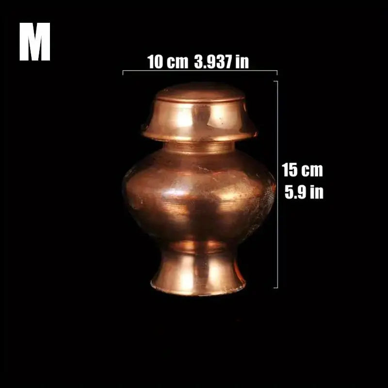 Tibetan Copper Mani Bottle – Buddhist Décor & Spice Storage Copper Decorative Bottle Babs 15cm
