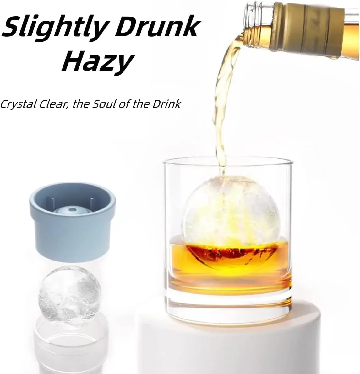 Round Ice Ball Mold – Slow-Melting Sphere Ice Cube Maker Ice Ball Mold Babs