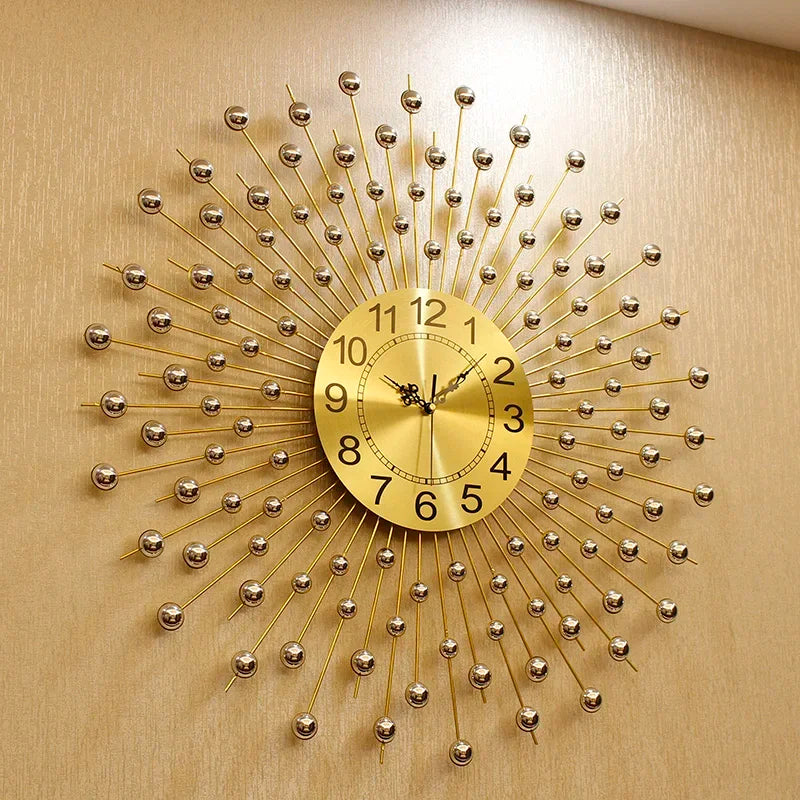 3D Large Metal Wall Clock – Modern Gold Nordic Luxury 60–80cm Metal Wall Clock Babs