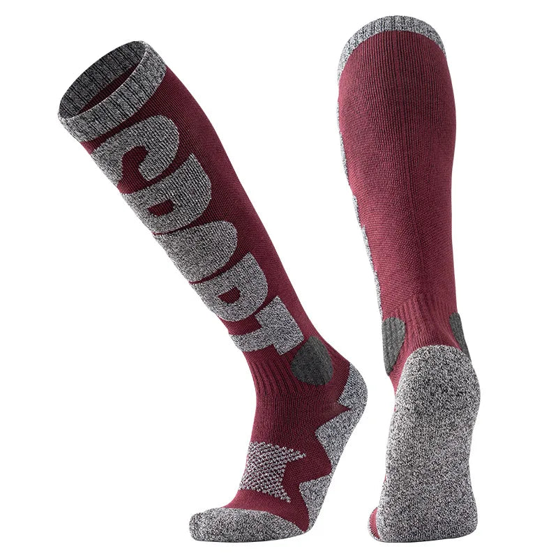 Thermal Over-Knee Ski Socks for Snowboard & Hiking Thermal Ski Socks Babs Red