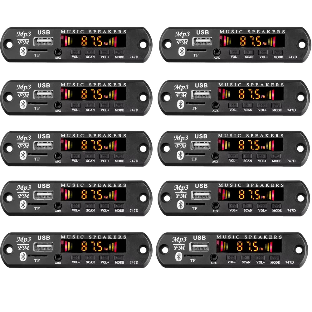 KEBIDUMEI Bluetooth 5.0 MP3 Decoder Board Car FM Radio Module MP3 Decoder Board Babs 10 PCS