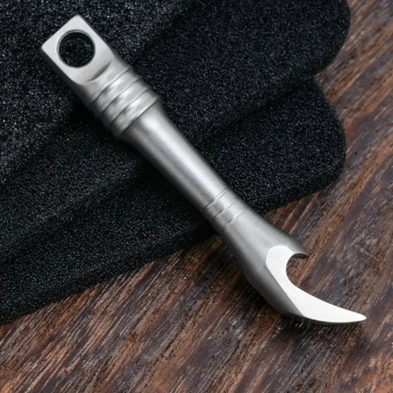 Titanium Alloy Mini Keychain Pry Bar & Bottle Opener Tool Mini Multi-Tool Babs