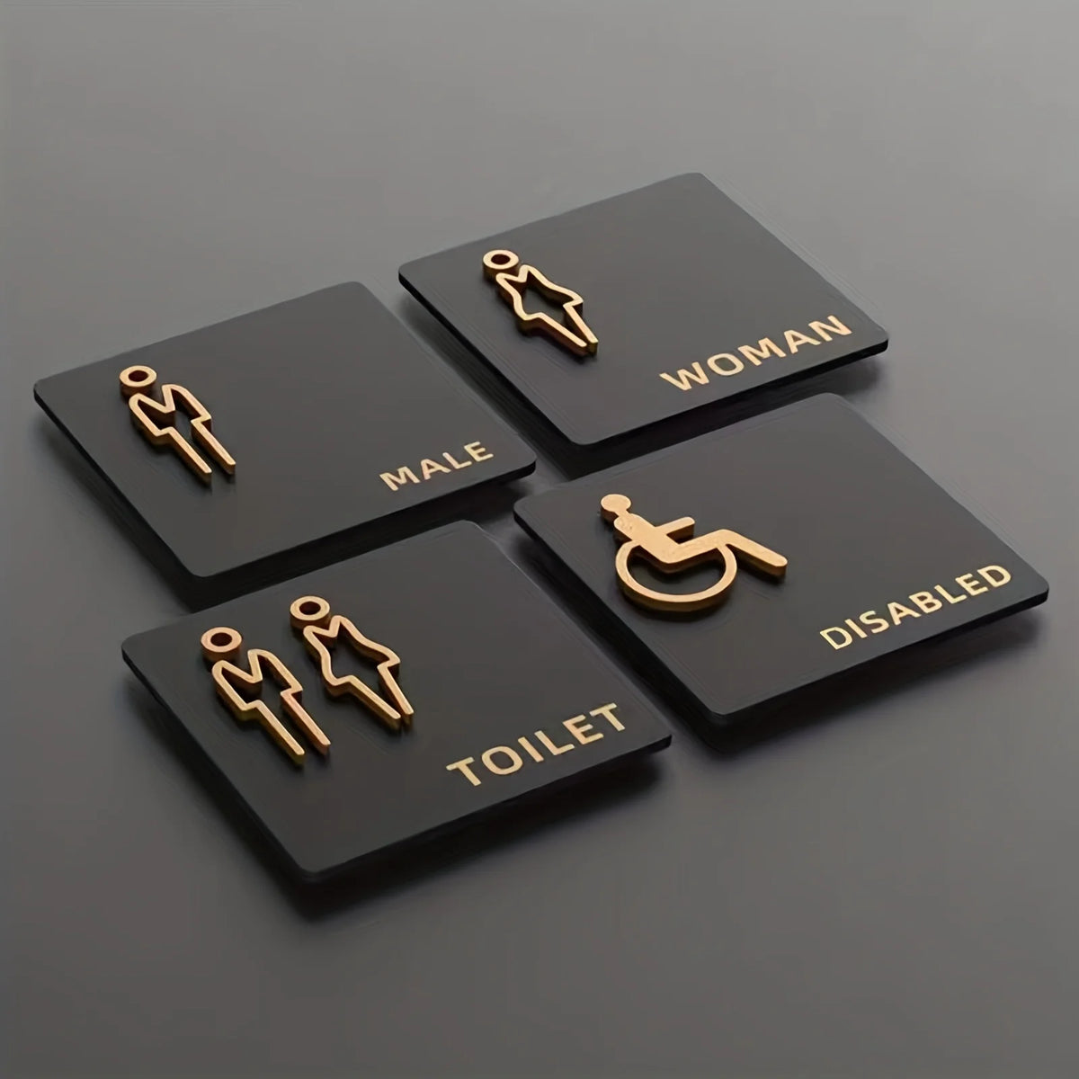 3D Acrylic Men's & Women's Restroom Door Sign – WC Indicator Restroom Door Sign Babs