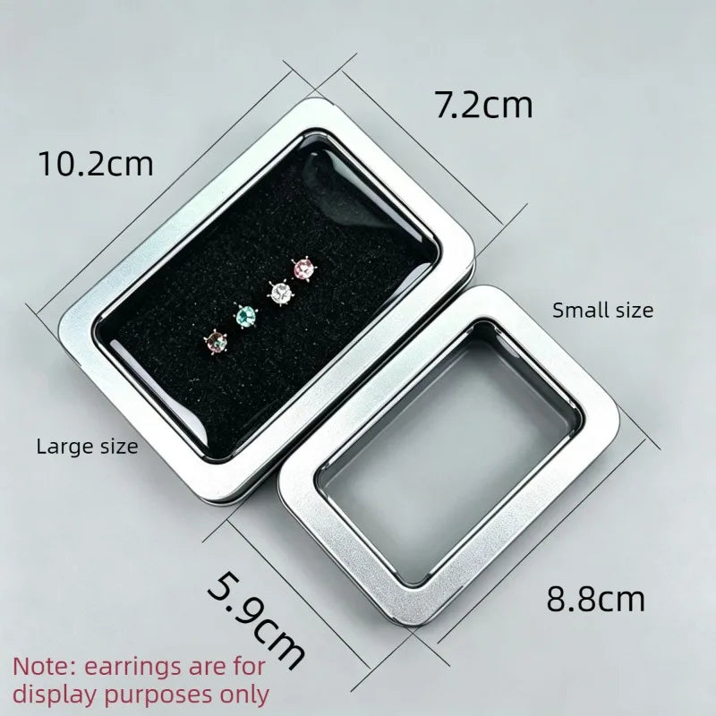 Square Matte Tin Box with Window | Photocard Organizer Tin Storage Box Babs