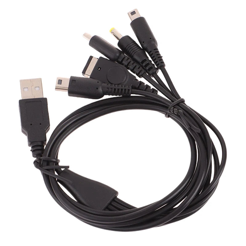 5-in-1 USB Charging Cable 1.2M for Nintendo 3DS DS Wii U GBA SP USB Charging Cable Babs