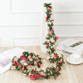 Silk Rose Artificial Flower Vine Garland – Wedding & Home Décor Artificial Flower Garland Babs Pink 1 pc
