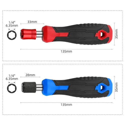 1/4" Hex Magnetic Screwdriver Handle – Self-Locking Bit Adapter Screwdriver Bit Adapter Babs