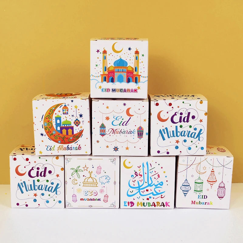 Eid Mubarak Candy Gift Boxes – Ramadan Decoration 5/10 Pcs Festive Gift Box Babs