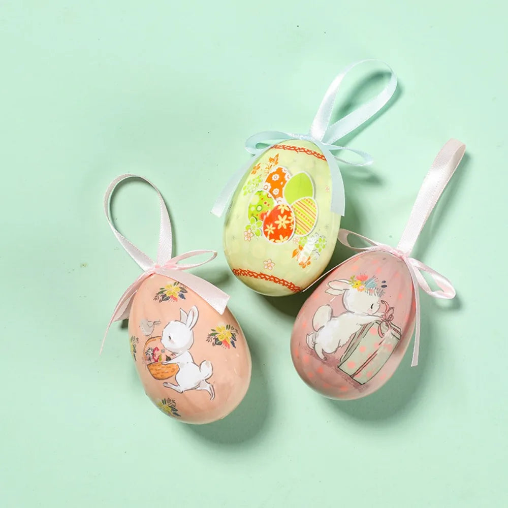 Painted Foam Easter Eggs DIY Pendants – Colorful Set of 3 Easter Egg Ornaments Babs Style F