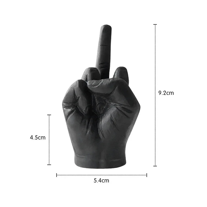 Middle Finger Soy Wax Scented Candle | Funny Novelty Gift Novelty Shaped Candle Babs black