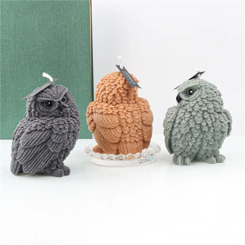 Tilted Head Owl Silicone Mold – DIY Candle, Soap & Resin Silicone Craft Mold Babs