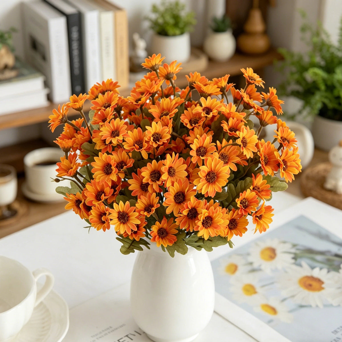Artificial Silk Daisy Hydrangea Bouquet | Wedding & Home Decor Artificial Flower Bouquet Babs