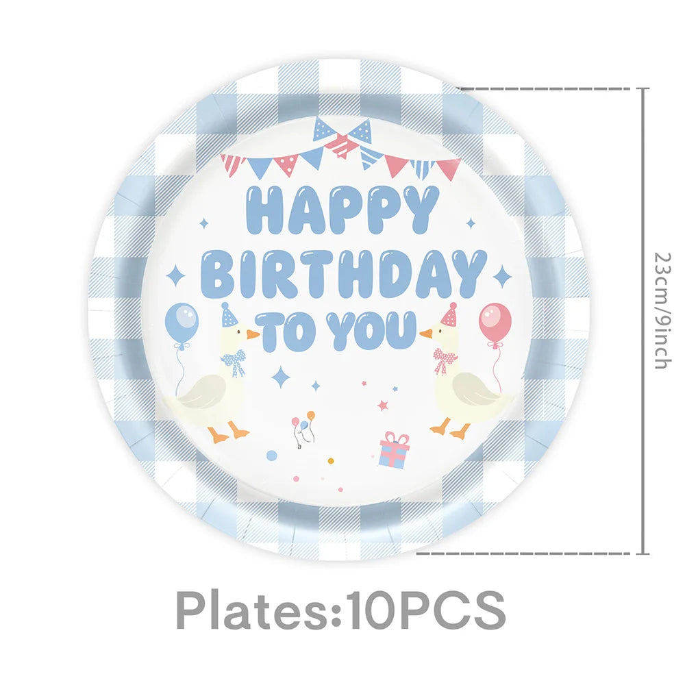 Blue Goose Party Supplies – Balloons, Banner & Cake Topper Party Decoration Set Babs Fluorescence Yellow