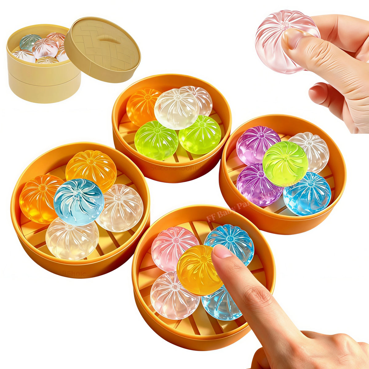 Mini Dumpling Squishy Toy Set – Squeeze Fidget Sensory Gift Squishy Fidget Toy Babs