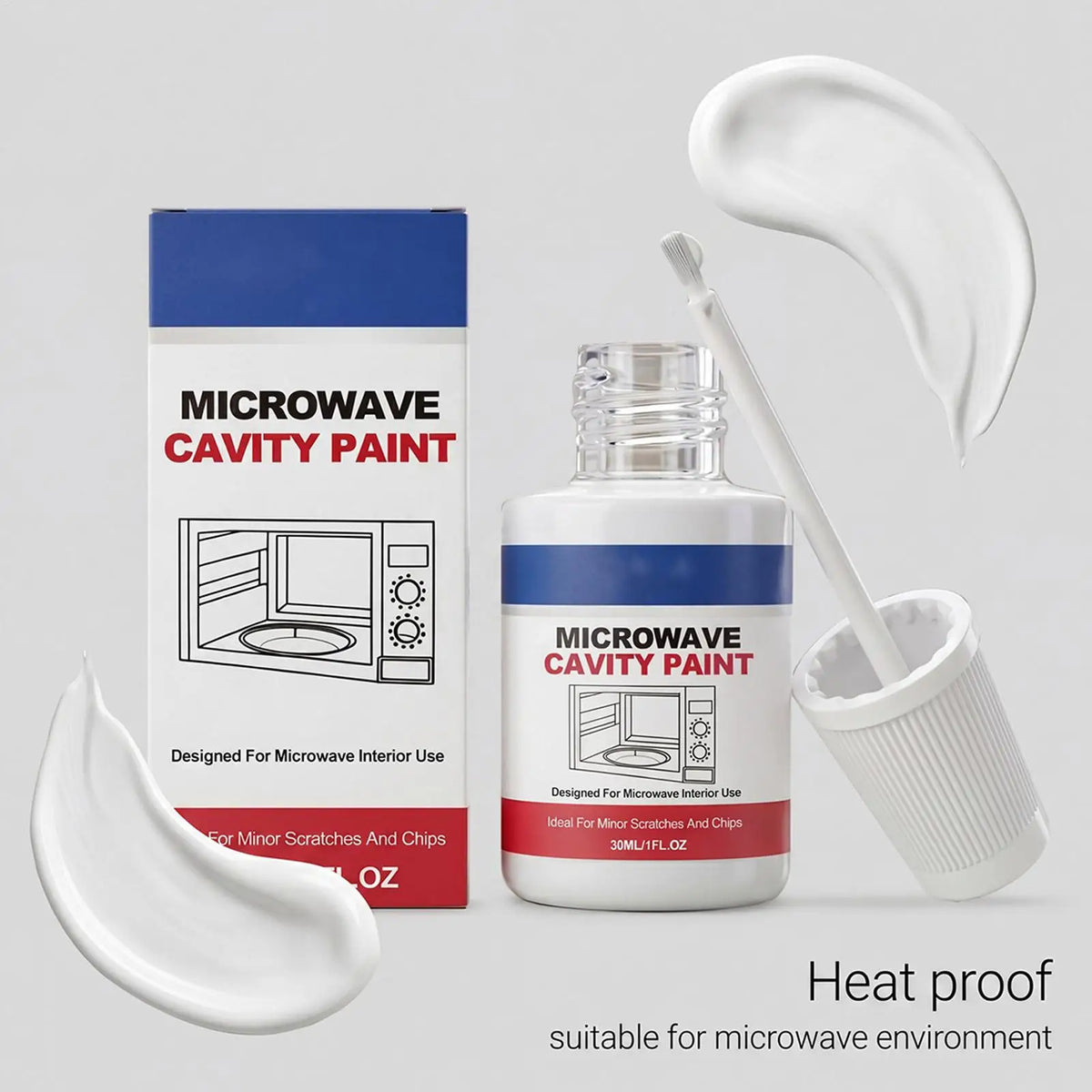 30ml Microwave Cavity Touch-Up Paint | High Gloss Repair Coating Appliance Repair Paint Babs