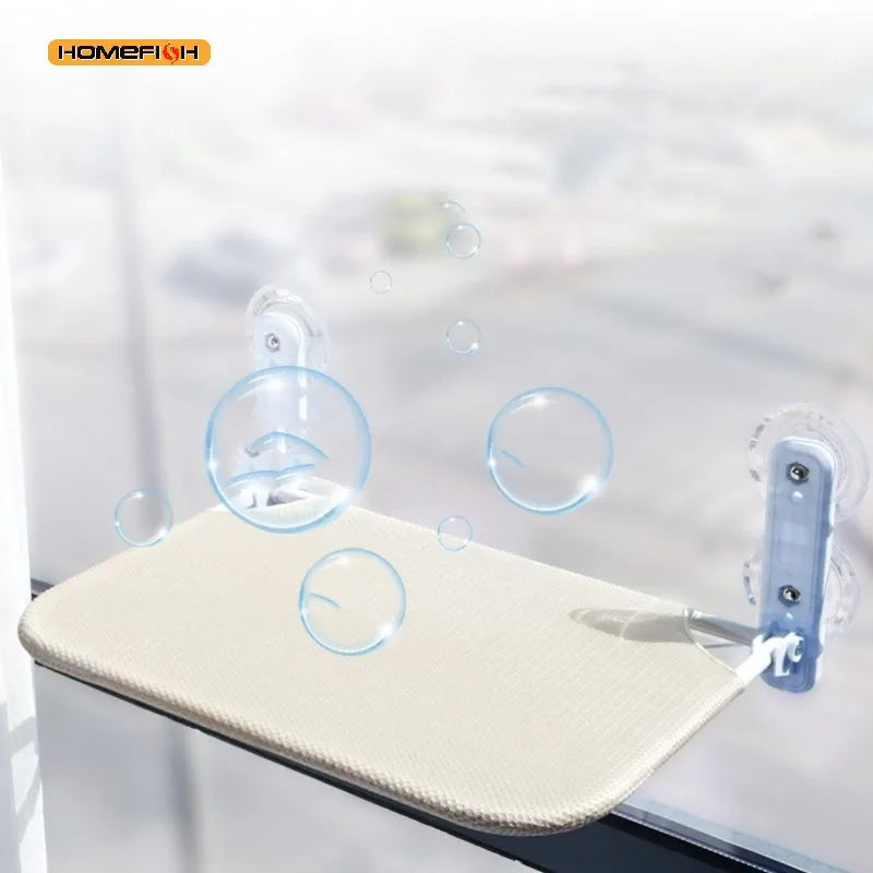 Ultra-Soft Cat Window Hammock – Suction Cup Perch Bed Cat Window Hammock Babs WHITE