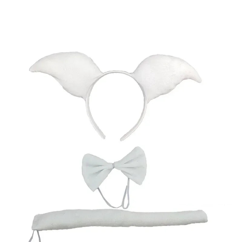 Animal Ear Headband Bow Tie Costume Set – Party & Cosplay