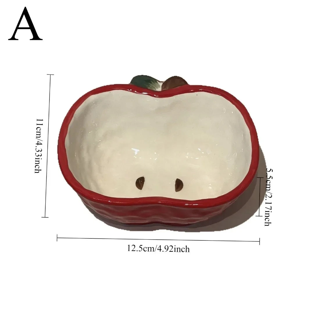 Apple-Shaped Ceramic Bowls – Yogurt, Salad & Seasoning Dishes Ceramic Serving Bowl Babs Apple bowl A