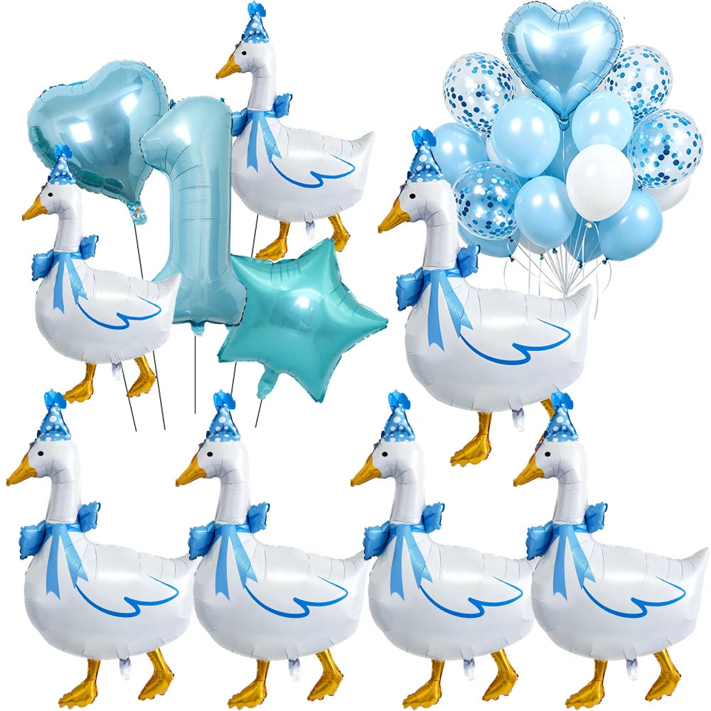 Goose 1st Birthday Foil Balloon Set – Farm Animal Party Decor Birthday Foil Balloon Set Babs